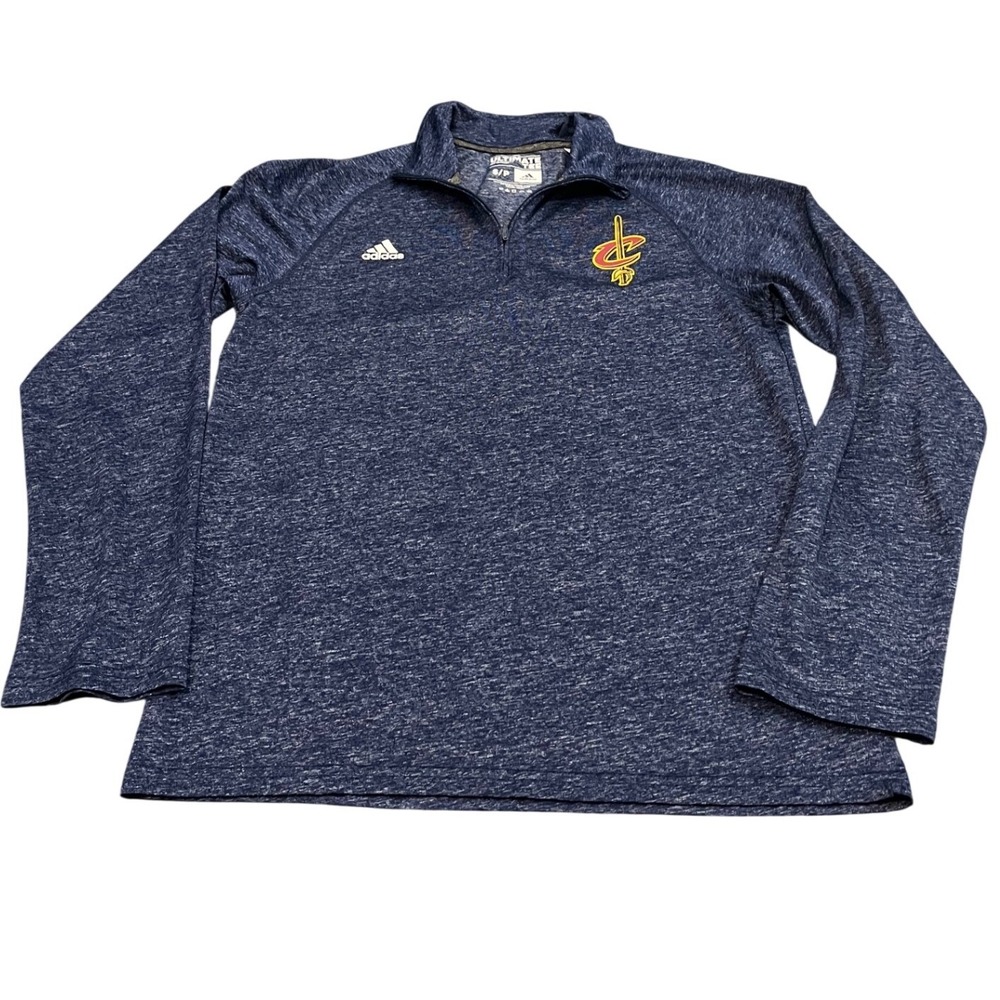 Adidas Quarter Zip Pullover Mens S Blue Cleveland Cavaliers NBA Climalite Tee